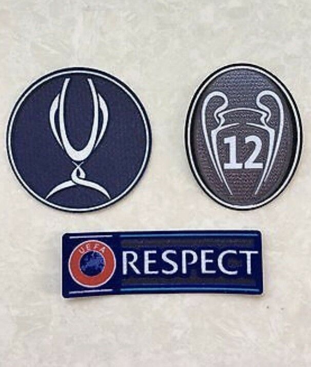Set Of UEFA Super Cup Trophy 12 Respect Patch Badge For Real Madrid Jersey