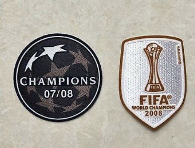 Set Of 07/08 UEFA FIFA 2008 World Champions League Patch Badge Manchester United