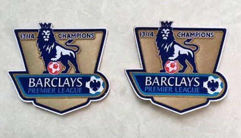 Pair Of 13/14 Premier League Golden Champions Patch Badge Parche Toppa Pièce
