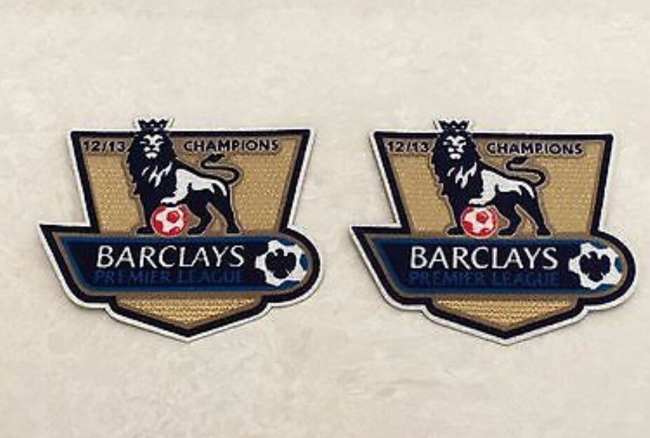 Pair Of 12/13 Premier League Golden Champions Patch Badge For Manchester United