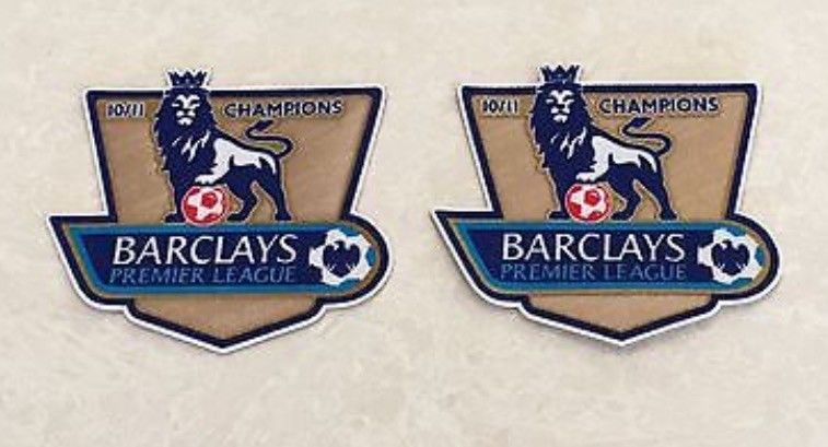 Pair Of 10/11 Premier League Golden Champions Patch Badge Parche Toppa Pièce