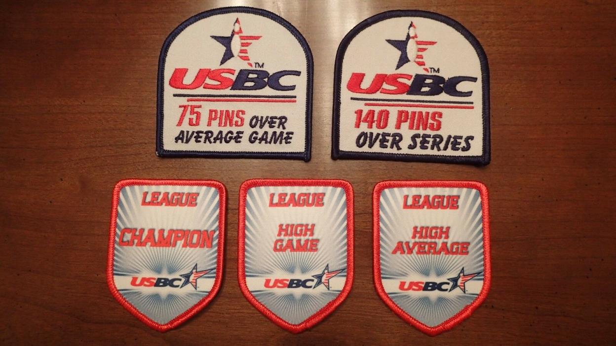 USBC Bowling Patches (League Champion, High Game, High Average, 75 + 140 over)