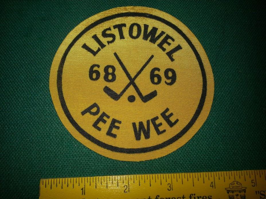 Listowel Ontario 1968-69 Pee Wee Hockey Vintage Crest Patch Badge