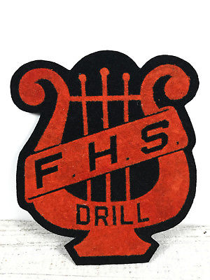 40s 50s velvet varsity high school band letter F H S 5.5