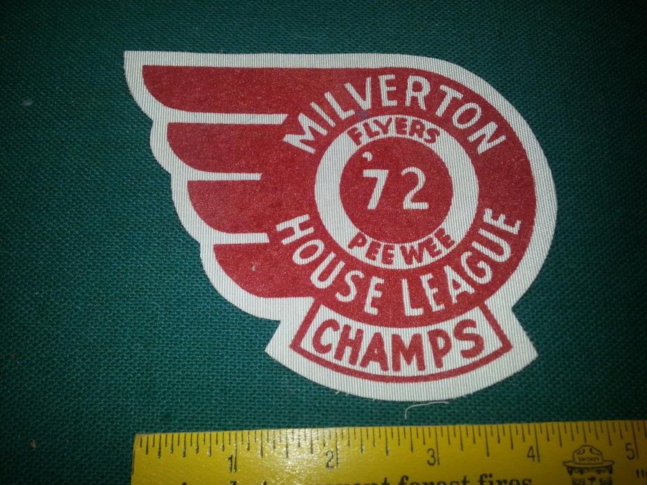 Milverton Flyers 1972 Pee Wee Hockey Champs Vintage Crest Patch Badge Ontario