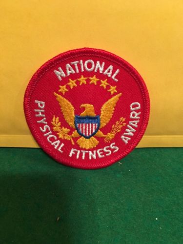 National Physical Fitness Award Embroidered Patch Brand Red