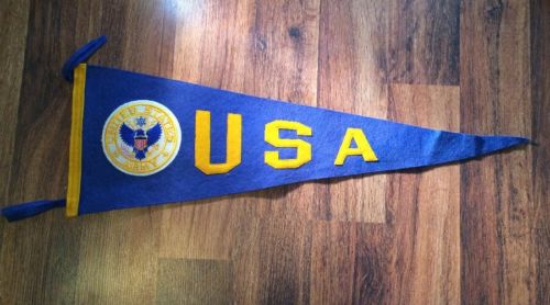 VINTAGE 1960'S US ARMY PENNANT FELT full size sewn letters & Patch excellent