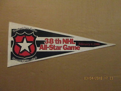 NHL Hartford Civic Center Vintage 1986 38TH All Star Game Logo Hockey Pennant