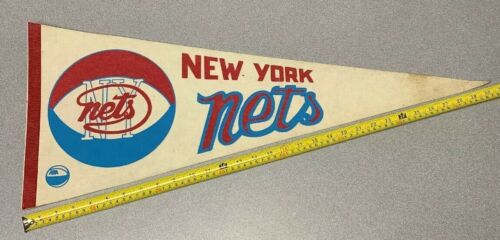 Vintage New York Nets ABA Early Old Basketball Pennant Flag Collectible Pre NBA