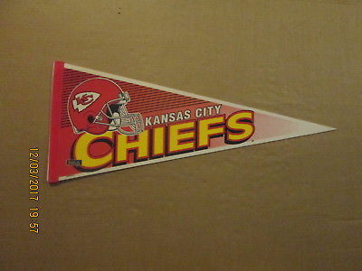 NFL Kansas City Chiefs Vintage 1990's 3 Bar Facemask Logo Football Pennant