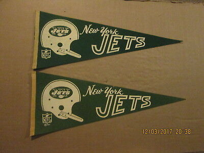 NFL New York Jets Vintage 1960's & 1967 1 Bar Helmet Logo Football Pennants