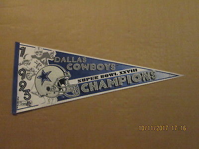 NFL Dallas Cowboys Vintage Circa 1993 Super Bowl XXVIII Champions Logo Pennant