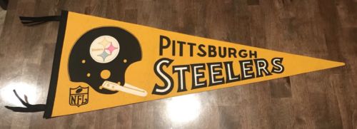 1960s Pittsburgh Steelers Single Bar Pennant Nice Condition