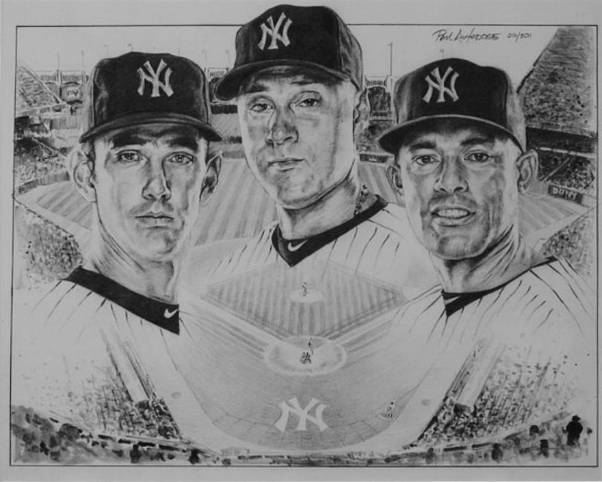 Jorge Posada Derek Jeter Mariano Rivera Photo Art New York Yankees Artwork 10x8