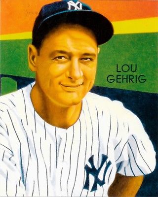 Lou Gehrig Photo Artwork New York Yankees Artwork 8x10 Baseball Photo Artwork
