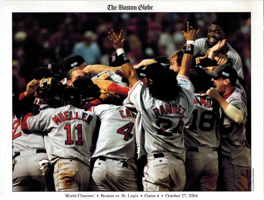 2004 Boston Globe, Red Sox World Series MLB Champions Photo, Ramirez Damon Ortiz