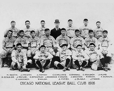 1906 CHICAGO CUBS TEAM TINKER TO EVERS TO CHANCE AND MORE EARLY GREATS 8X10