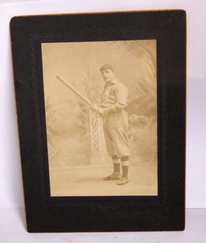 Antique 1890`s Baseball Player Cabinet Card Photo, R.C. Mumbrauer, Hermann Mo.