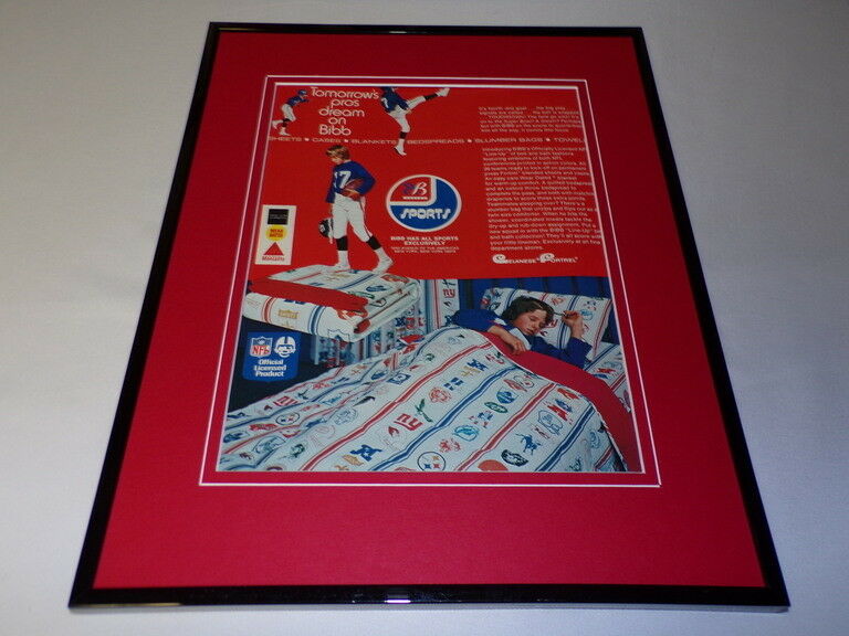 1974 Bibb Sports / NFL Bed Sheets Framed 11x14 ORIGINAL Advertisement