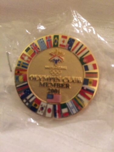 RARE OLD 2001 OLYMPIN COLLECTORS CLUB MEMBER OLYMPICS ENAMEL PRESS PIN BADGE