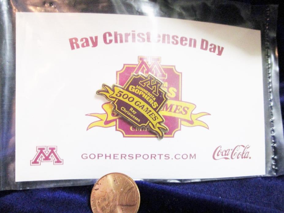 RARE 00 Coca-Cola Minnesota Golden Gophers Football Ray Christensen Day 50th PIN