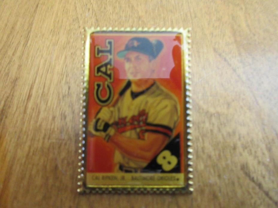 Vintage 1 1/2 inch CAL RIPKEN JR STAMP BALTIMORE ORIOLES pin MLB baseball