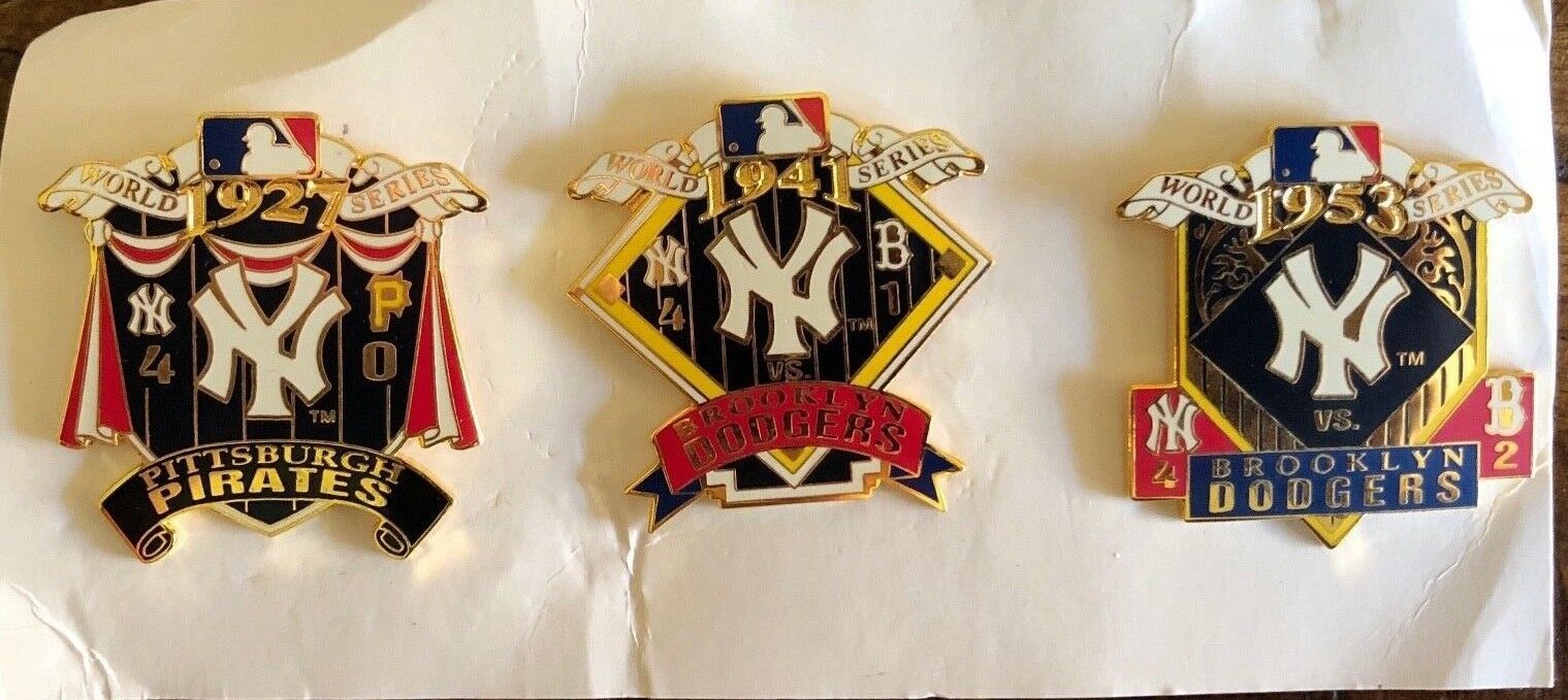 Set of 3 ~ MLB World Series New York Yankees Pins 1927, 1953, 1941