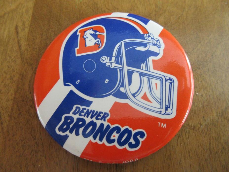 Vintage 1988 3 inch pinback button pin DENVER BRONCOS nfl football