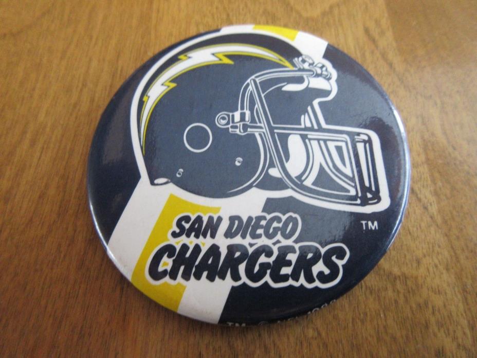 Vintage 1988 3 inch pinback button pin SAN DIEGO CHARGERS nfl football