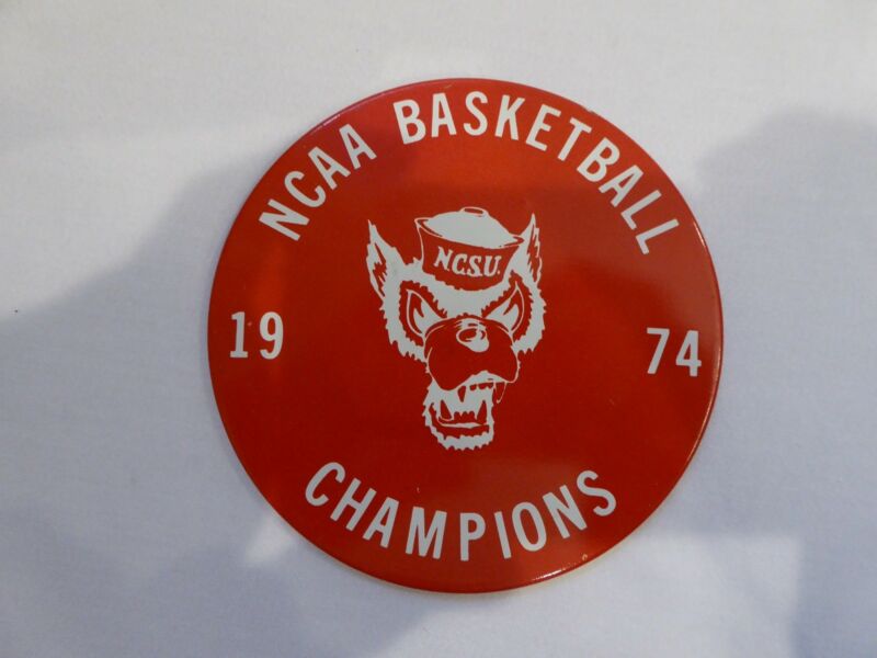 1974 NCAA Basketball Champions Button - North Carolina State Wolfpack