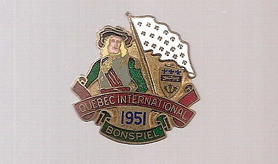 1951 Quebec International Bonspiel, Curling Club pin