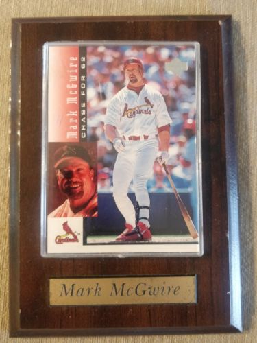 Vintage Collectible Mark McGwire Upper Deck Baseball Card / Photo Wooden Plaque