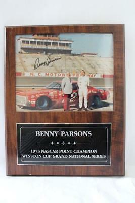 Vtg BENNY PARSONS 1973 Nascar Point Champion Signed Photo Plaque Ltd Ed 130/275