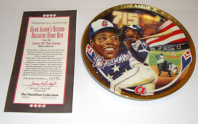 Vintage Hank Aaron Baseball Glory Of The Game Collector Plate Hamilton New