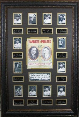 Rare Signed 1927 Yankees Pirates World Series Poster Autographed Player Pictures