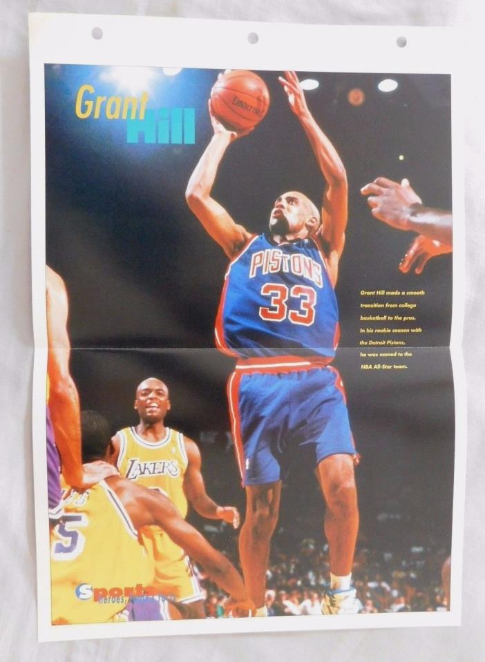 Grant Hill Detroit Pistons 14x10 Poster Page #37 Sports Heroes Sheet