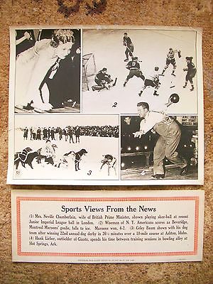 1938 Elliott Service Display Poster Hockey NY Americans Montreal Maroons 14x16.*