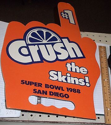 Denver Bronco Super Bowl 1988 Orange Crush San Diego Skins Finger #1 HAND Poster