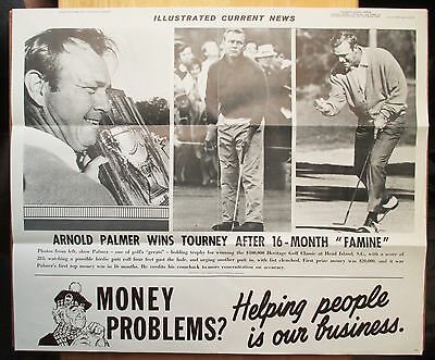 1969 ICN Display Poster 16x19 Arnold Palmer wins tourney after 16 mo famine