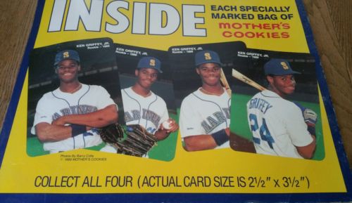 Ken griffey jr rookie cards Mothers Cookies 1989 advertisement