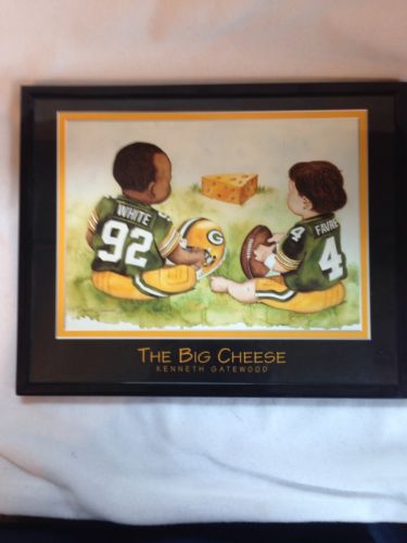 Vintage NFL picture Kenneth Gatewood The Big Cheese Favre White framed