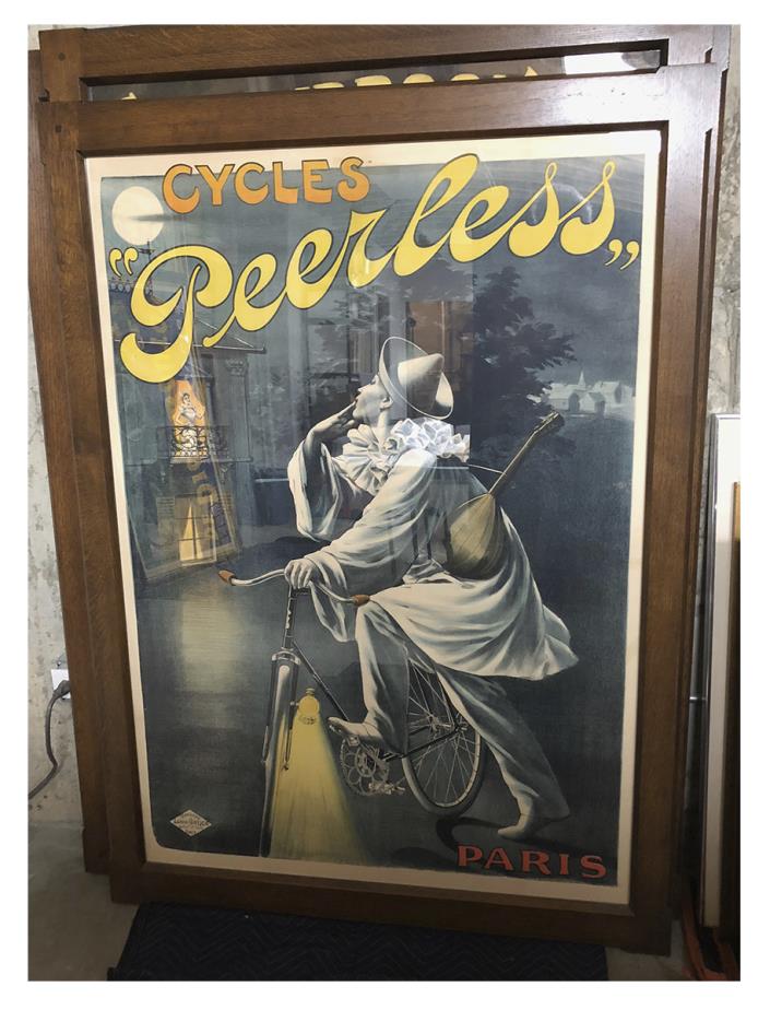 Cycles Peerless Original Vintage Poster - Framed - 1896 - Clouet d'apres PAL