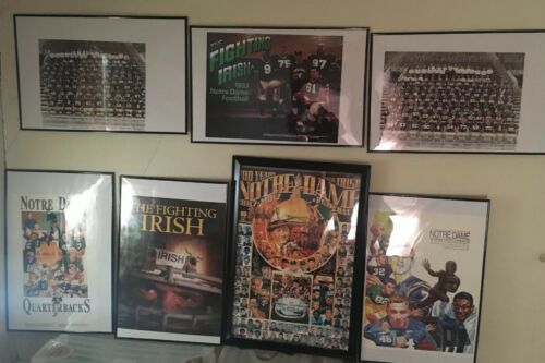 Lot Of 7 Notre Dame Fighting Irish Football Posters. Lou Holts New