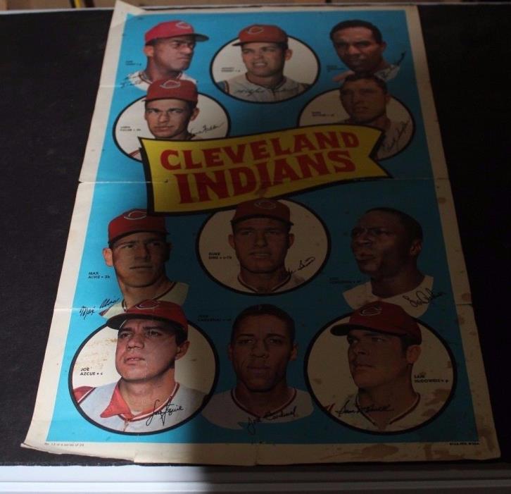 1969 Topps Team Posters Cleveland Indians  #13 of 24 MLB (inv#E05)