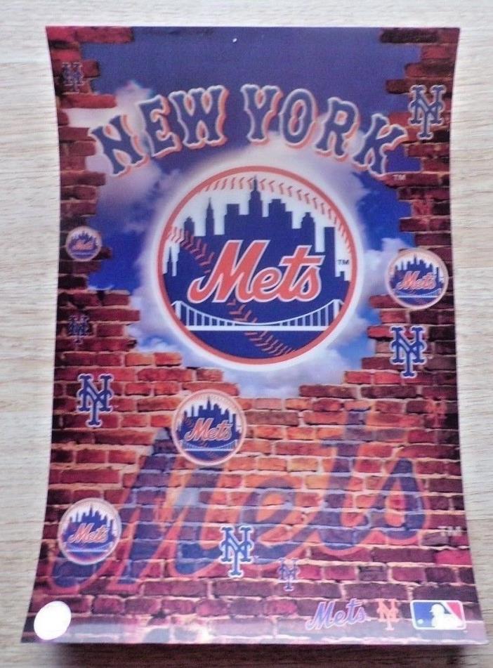 13X19 IN. MLB NY METS THICK 3-D HOLOGRAM  POSTER BY MOTION IMAGING VG+