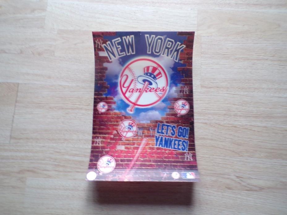 13X19 IN. MLB NY YANKEES THICK 3-D HOLOGRAM POSTER BY MOTION IMAGING VG+++