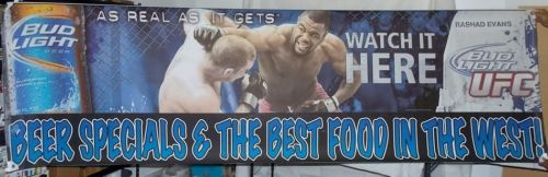 Rashad Evans Ultimate Fighting Championship UFC BUD Light Vinyl Banner Sign 10'