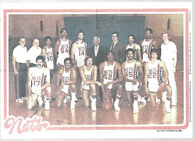 Nets Topps 1980 NBA Basketball Vintage Team Poster