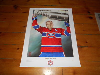 1988 HOCKEY LEGENDS PROVINCIAL PAPERS POSTER HENRI RICHARD  21 7/8 X 28 1/2