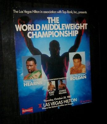 Official THOMAS HITMAN HEARNS VS JUAN HAMMER ROLDAN Middleweight Championship